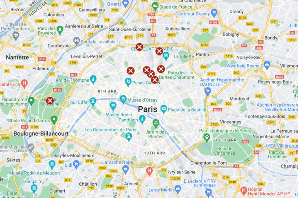 paris dangerous areas map