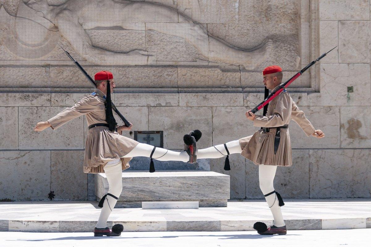 syntagma square's evzones is one of the best things to see in athens in one day