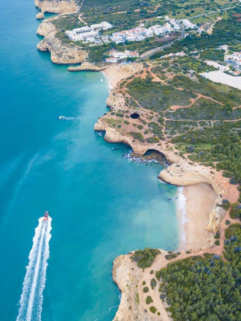 benagil beach and cave from above