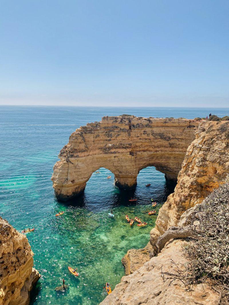 near praia da marinha on the seven hanging valleys portugal