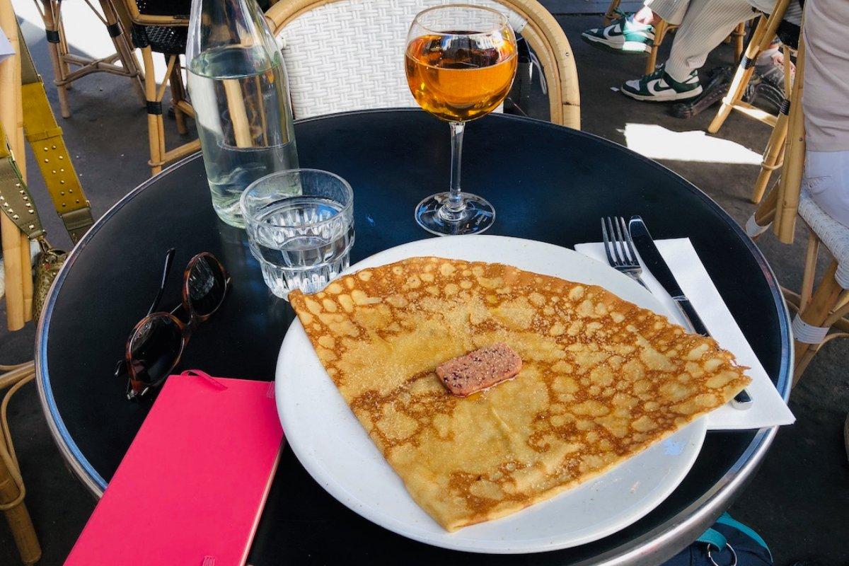 sweet crepe and cider at breizh cafe in le marais
