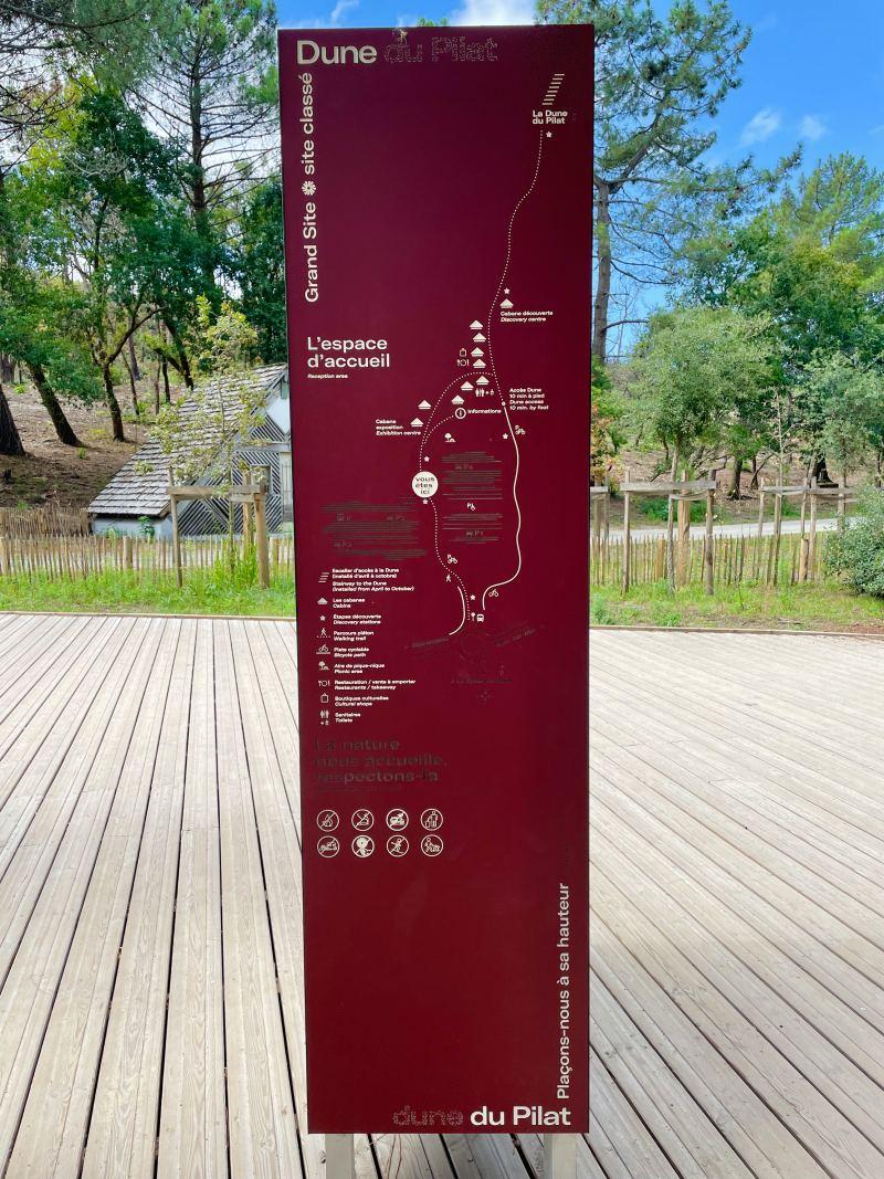 info signs about the dune du pilat