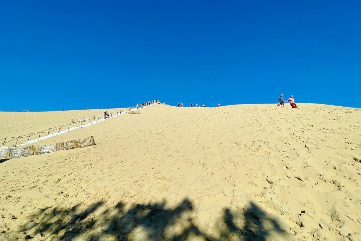 right before ascending the dune