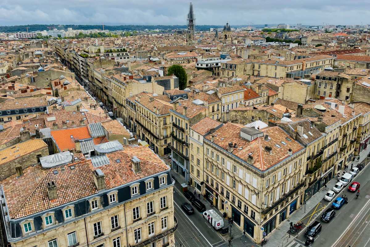 view of bordeaux from pey berland tower