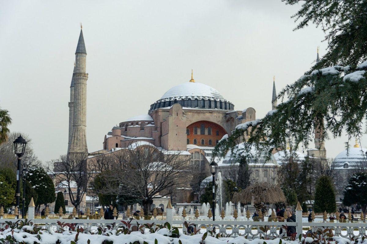 hagia sophia under the snow