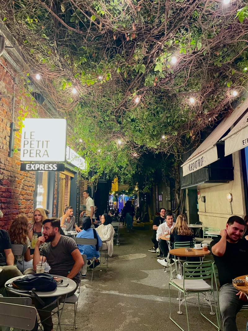 coffee shop terraces in karakoy