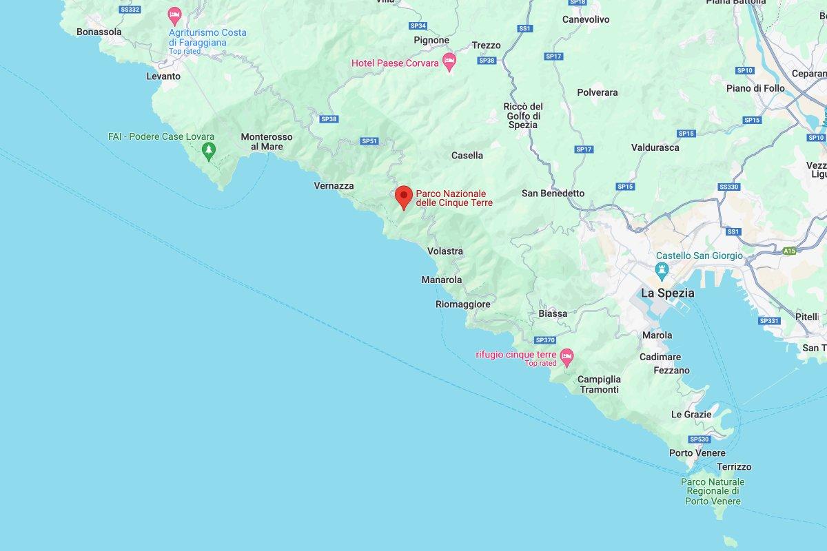 map of cinque terre