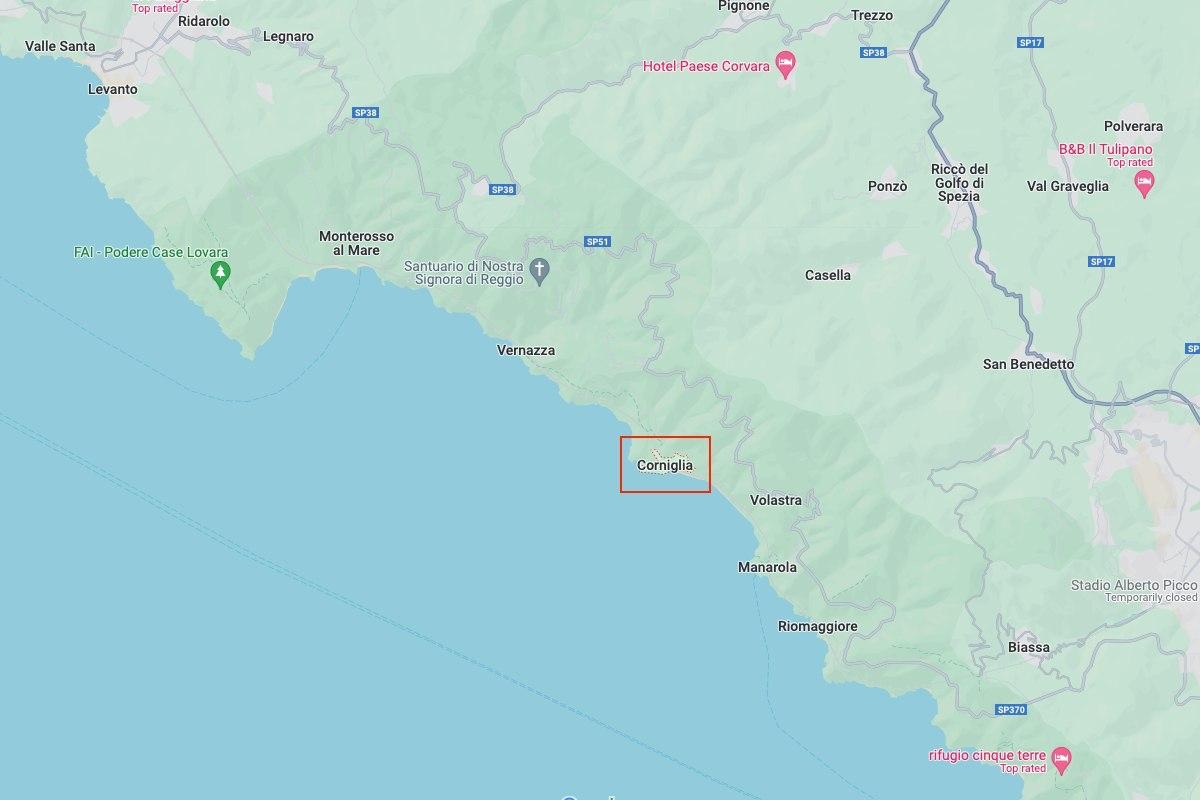 map of corniglia cinque terre italy