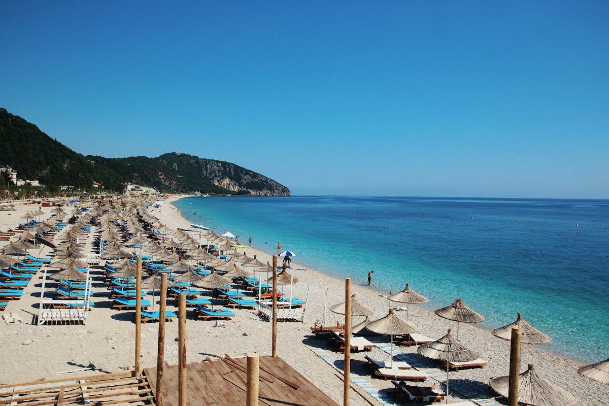 dhermi beach in the albanian riviera