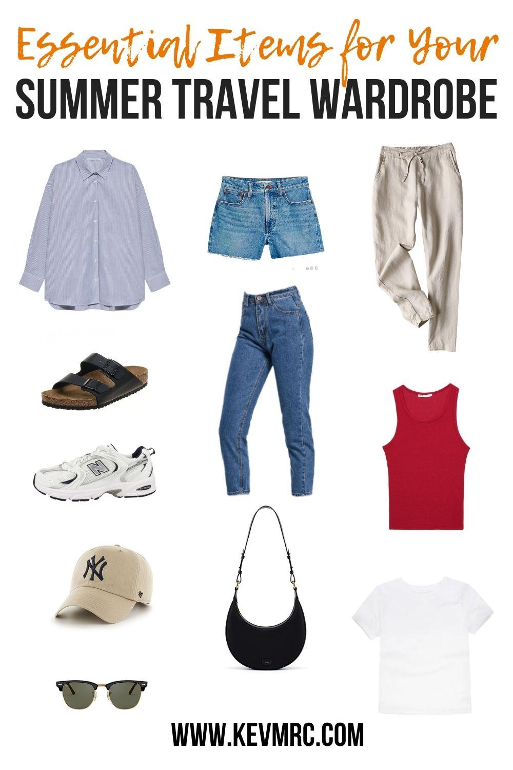 Don't know where to start to make your own summer travel capsule wardrobe? To help you achieve this, I've made a guide listing the basic items you need to do it, while avoiding overpacking. Check them out! summer travel wardrobe | summer travel outfit women | summer travel outfit ideas | summer travel capsule wardrobe minimalist