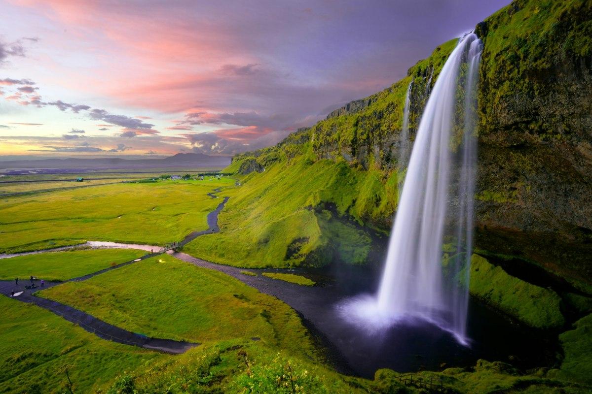 iceland beautiful waterfall